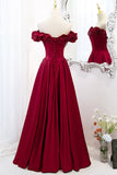 Off the Shoulder Wine Red A-line Princess HZ0307