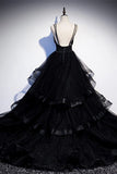 Black A-line Layered Evening HZ0307