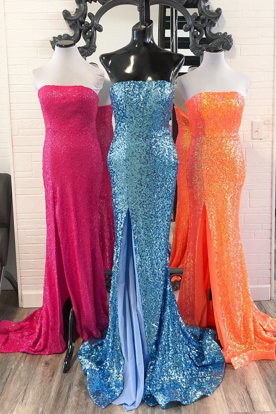 Strapless Sequin Mermaid Long Formal Dress with HZ0307