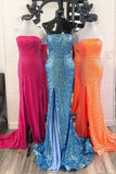 Strapless Sequin Mermaid Long Formal Dress with HZ0307