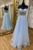 Blue Sweetheart A-line Long Formal HZ0307