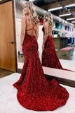 Blue Sequin Straps Empire Mermaid Long Prom HZ0307