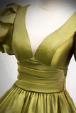 Short Puffy Sleeves Empire A-line Long Formal HZ0307