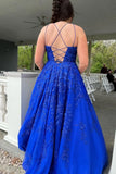 Spaghetti Straps A-Line Tulle Lace Prom HZ0307