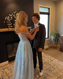 Off The Shoulder A-Line Appliques Beaded Long Prom HZ0307