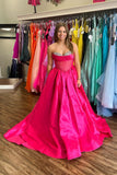 Beaded Sweetheart Royal Blue Satin Formal HZ0307