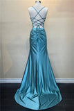 Blue Beaded Corset Mermaid Long Formal HZ0307