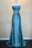 Blue Beaded Corset Mermaid Long Formal HZ0307