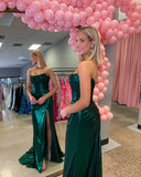 Strapless Purple Metallic Draped Prom HZ0307