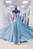 Sweetheart Metallic Yellow Pleated Long Formal HZ0307