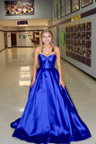 Sweetheart Green Satin A-line Long Formal HZ0307