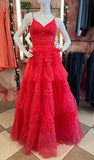 Straps Periwinkle Tulle Tiered Ruffles Formal HZ0307